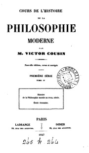 Cours De L'histoire De La Philosophie Moderne