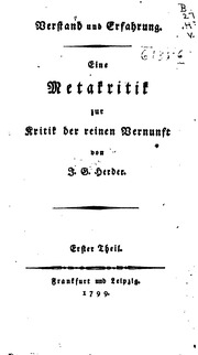 Eine Metakritik Zur Kritik Der Reinen Vernunft