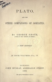Plato, And The Other Companions Of Sokrates