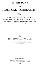 A History Of Classical Scholarship
