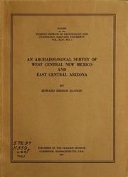 Archaeological Survey Of West Central New Mexico And East Central Arizona