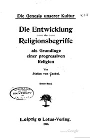 Die Entwicklung Der Religionsbegriffe Als Grundlage Einer Progressiven Religion