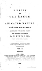 A History Of The Earth, And Animated Nature