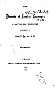 The Elements Of Sanskrit Grammar: A Manual For Beginners