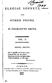 Elegiac Sonnets: And Other Poems, By Charlotte Smith. ...