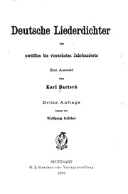Deutsche Liederdichter des zwölften bis vierzehnten Jahrhunderts;