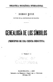 Genealogia de los simbolos: (principios de una ciencia deductiva)...