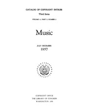 Catalog Of Copyright Entries Series 3 Vol.11 Part 5 No.2 (july-dec., 1957)