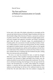 How Canadians Communicate Iv: Media And Politics