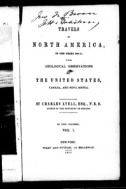 Travels In North America, In The Years 1841-2 : With Geological Observations On The United States, Canada, And Nova Scotia