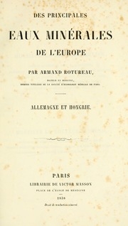 Des principales eaux minérales de l'Europe