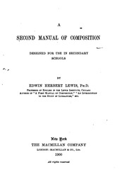 A Second Manual Of Composition, Designed For Secondary Schools