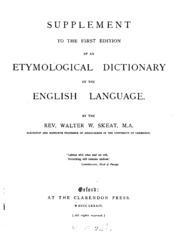 An Etymological Dictionary Of The English Language
