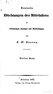 Deutsche Dichtungen Des Mittelalters