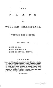 The Plays Of William Shakespeare. In Fifteen Volumes. With The Corrections And Illustrations Of Various Commentators