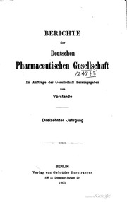 Berichte Der Deutschen Pharmaceutischen Gesellschaft