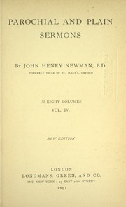Parochial And Plain Sermons Volume 4
