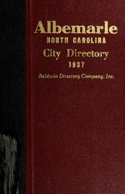 Baldwin's Albemarle, North Carolina City Directory [1937]