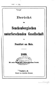 Bericht über die Senckenbergische Naturforschende Gesellschaft in Frankfurt am Main