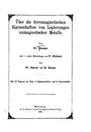 Uber Die Ferromagnetischen Eigenschaften Von Legierungen Unmagnetischer Metalle ..