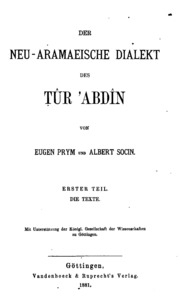 Der neu-aramaeische dialekt des Tûr Ȧbdín