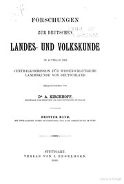Forschungen Zur Deutschen Landes- Und Volkskunde