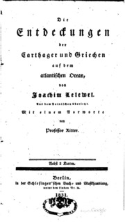 Die Entdeckungen Der Carthager Und Griechen Auf Dem Atlantischen Ocean