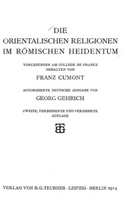 Die orientalischen Religionen im römischen Heidentum