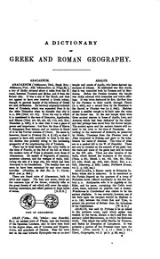 A Dictionary Of Greek And Roman Geography