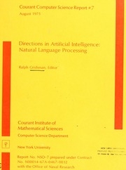 Directions In Artificial Intelligence: Natural Language Processing