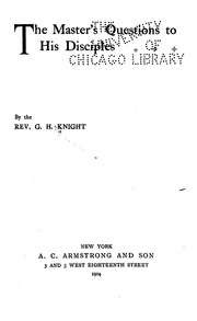 The Master's Questions To His Disciples