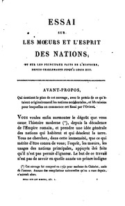 Essai sur les mœurs et l'esprit des nations