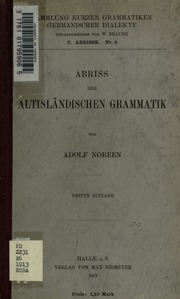 Abriss der altisländischen Grammatik