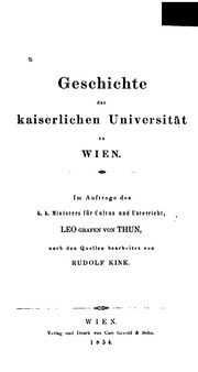 Geschichte der kaiserlichen Universität zu Wien