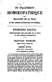 Du traitement homoeopathique des maladies de la peau : et des lésions extérieures en général
