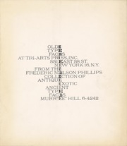 Olde Type Faces At Tri-arts Press, Inc. ... N.y.: From The Frederic Nelson Phillips Collection Of Antique Exotic Ancient Typefaces