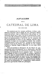 Anales De La Catedral De Lima