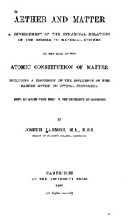 Aether And Matter: