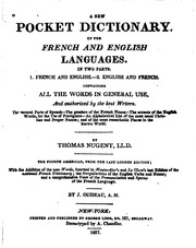 The New Pocket Dictionary Of The French And English Languages ...