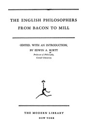 The English Philosophers From Bacon To Mill