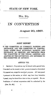 Documents Of The Convention Of The State Of New York, 1867-'68