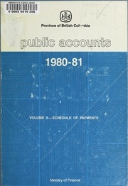 British Columbia Public Accounts 1980-81. Vol. 2 Schedule Of Payments