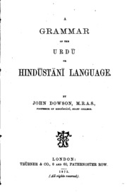 A Grammar of the Urdū Or Hindūstānī Language