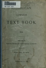 Republican Campaign Text Book. 1894