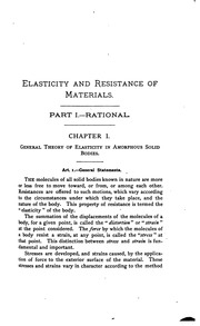 The Elasticity And Resistance Of The Materials Of Engineering