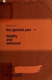 The General Part : Liability And Defences