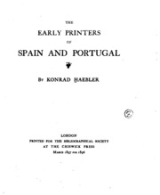 The Early Printers Of Spain And Portugal