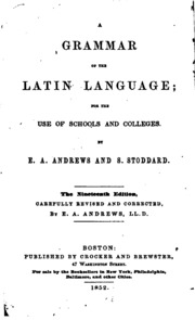 A Grammar Of The Latin Language