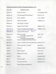 Sermons Preached By The Rev. Raymond Shaheen, D.d. (1967)