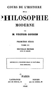 Cours De L'histoire De La Philosophie Moderne